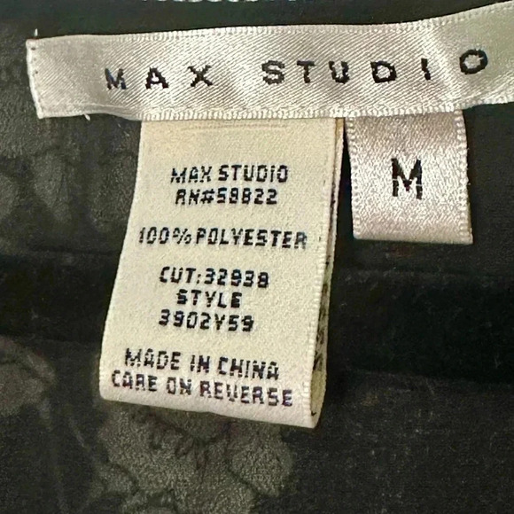 Max Studio Black and White Floral Sleeveless Maxi Dress w/ Elastic Waist Size M - Picture 9 of 10